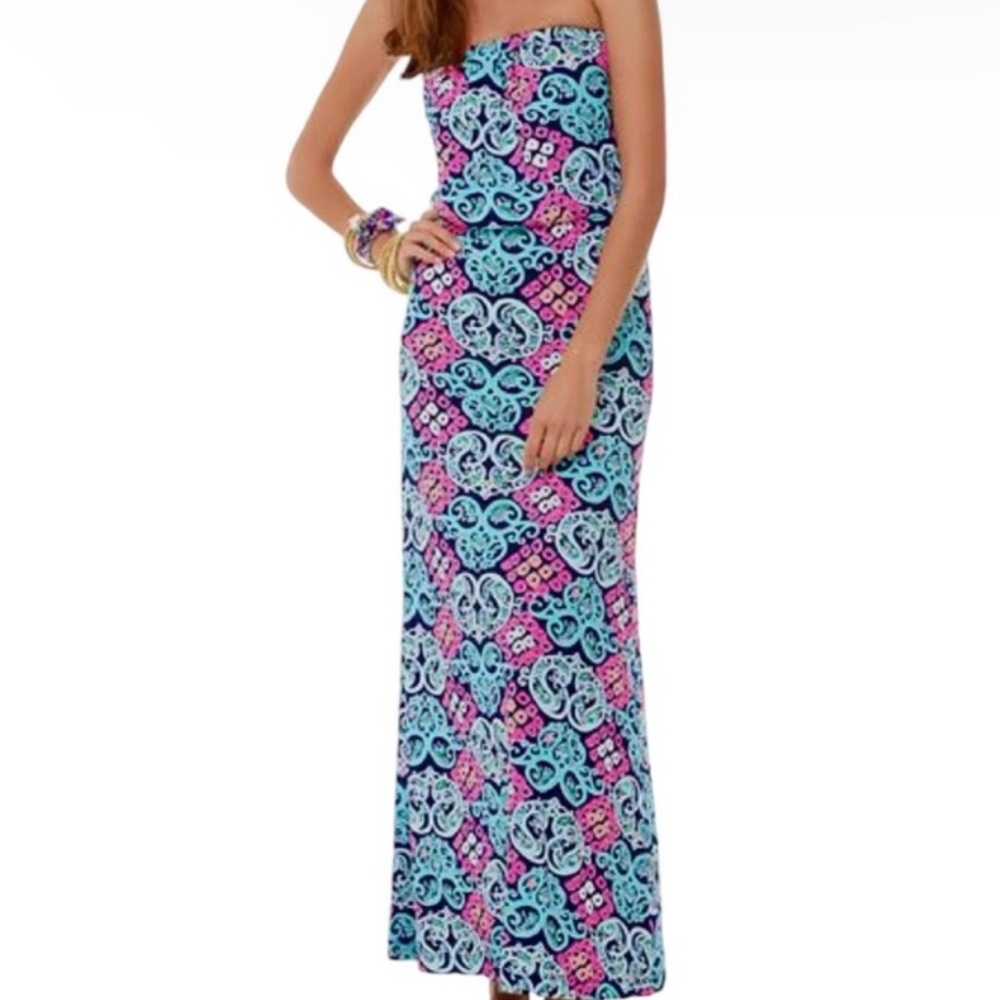 Lilly Pulitzer XL Marlisa Behind the Gate Strapless Maxi Dress $60